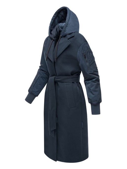Marikoo Damen Wickelmantel mit Kapuze & Gürtel – Modell Tjadee - Image 2