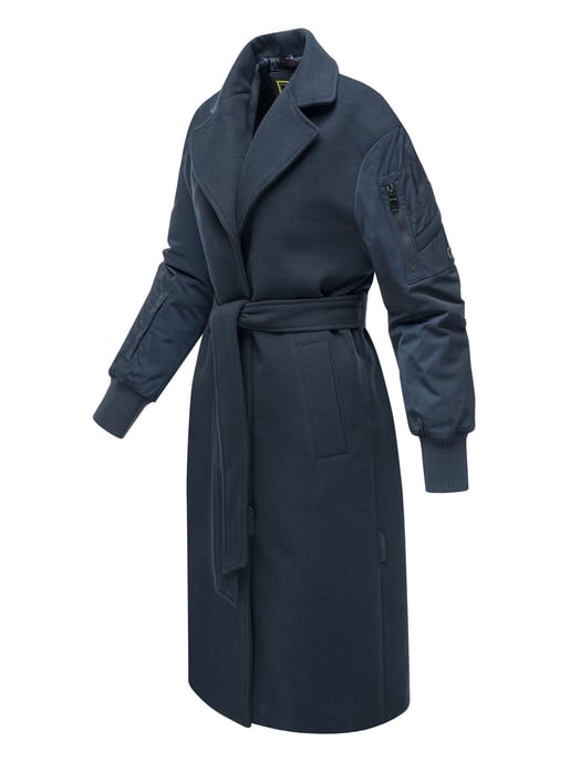 Marikoo Damen Wickelmantel mit Kapuze & Gürtel – Modell Tjadee - Image 3
