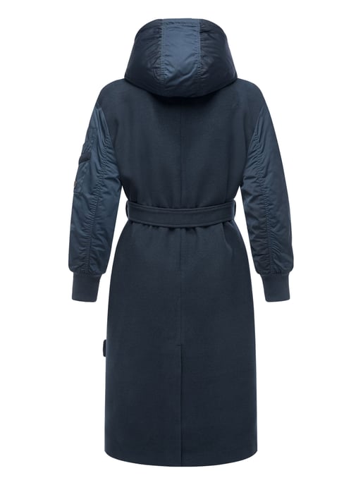 Marikoo Damen Wickelmantel mit Kapuze & Gürtel – Modell Tjadee - Image 4