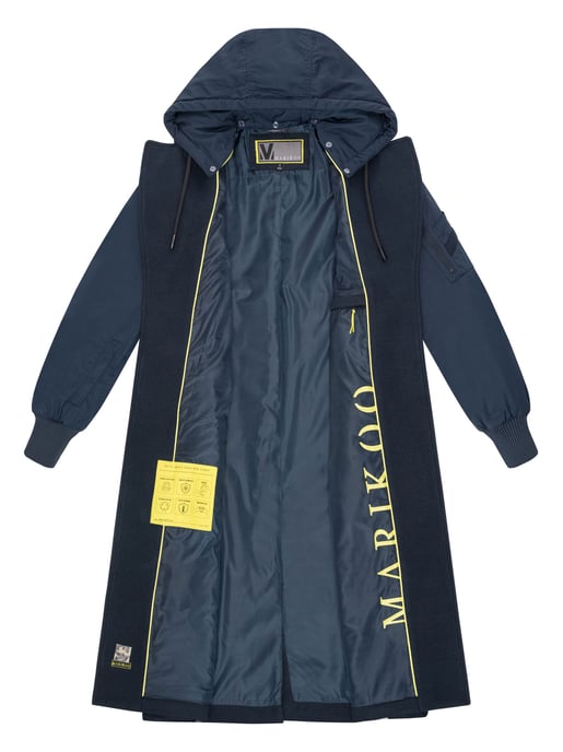 Marikoo Damen Wickelmantel mit Kapuze & Gürtel – Modell Tjadee - Image 5
