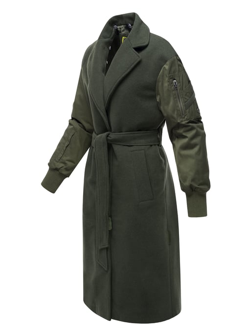 Marikoo Damen Wickelmantel mit Kapuze & Gürtel – Modell Tjadee - Image 3