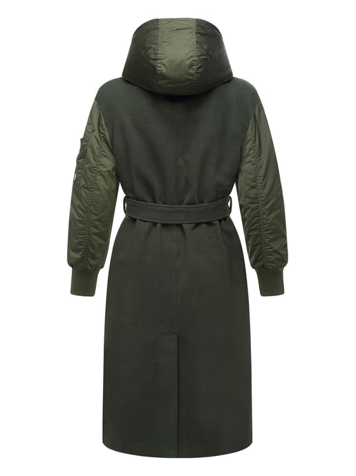 Marikoo Damen Wickelmantel mit Kapuze & Gürtel – Modell Tjadee - Image 4