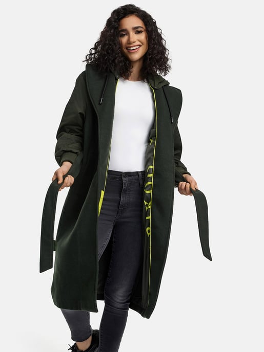 Marikoo Damen Wickelmantel mit Kapuze & Gürtel – Modell Tjadee - Image 6
