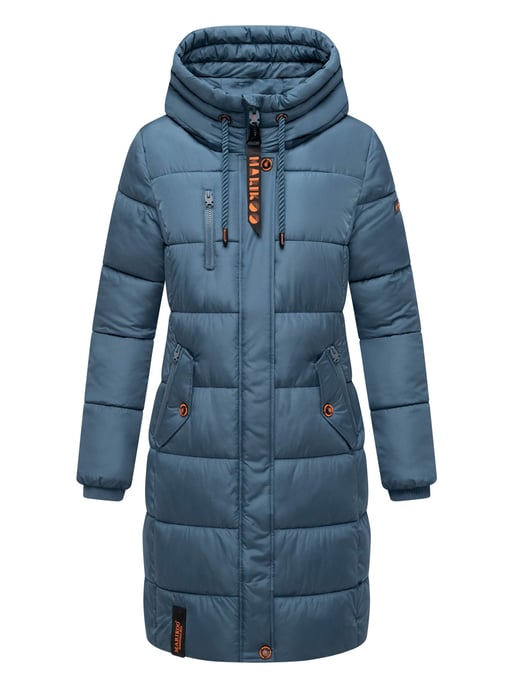 Marikoo Damen Winterjacke – Lange Steppjacke mit Kapuze & vielen Taschen - Image 2