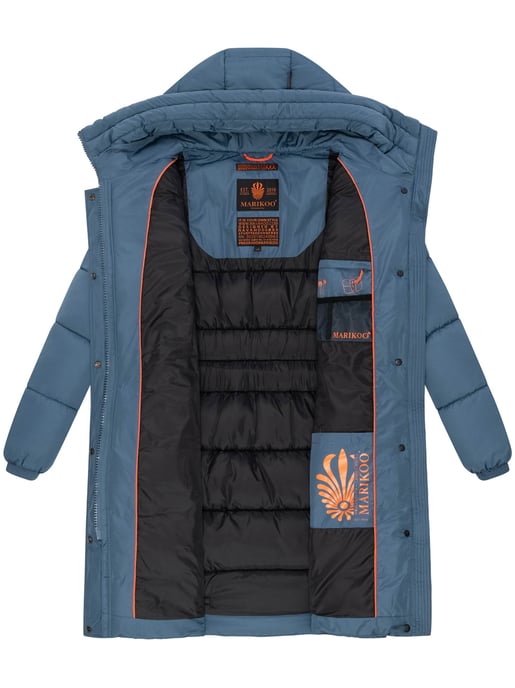 Marikoo Damen Winterjacke – Lange Steppjacke mit Kapuze & vielen Taschen - Image 5