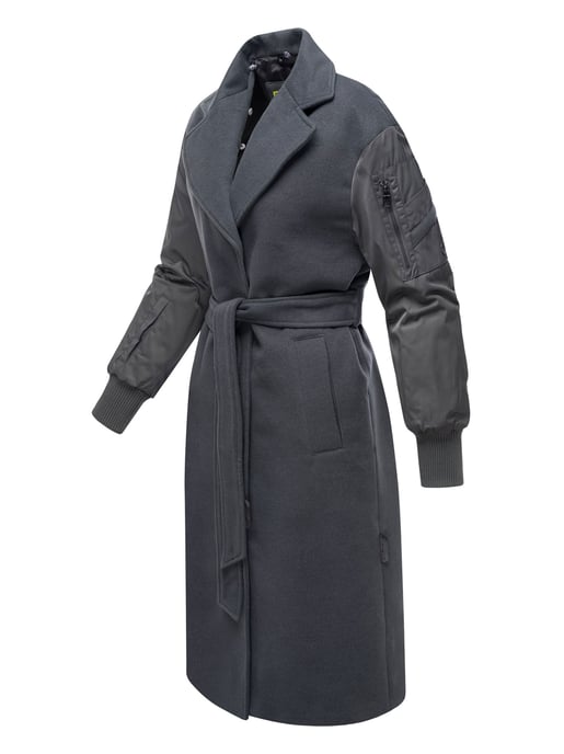 Marikoo Damen Wickelmantel mit Kapuze & Gürtel – Modell Tjadee - Image 3