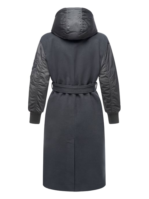 Marikoo Damen Wickelmantel mit Kapuze & Gürtel – Modell Tjadee - Image 4