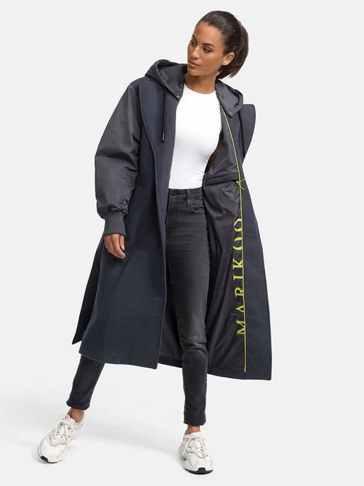 Marikoo Damen Wickelmantel mit Kapuze & Gürtel – Modell Tjadee - Image 6