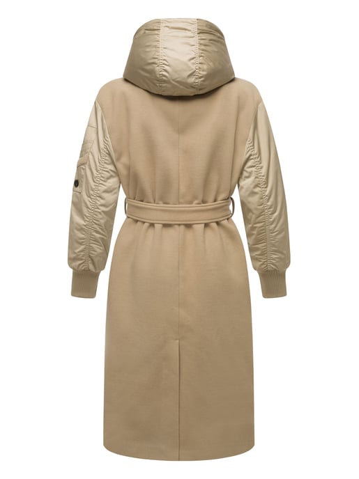 Marikoo Damen Wickelmantel mit Kapuze & Gürtel – Modell Tjadee - Image 4