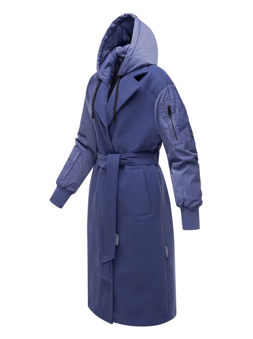 Marikoo Damen Wickelmantel mit Kapuze & Gürtel – Modell Tjadee - Image 2