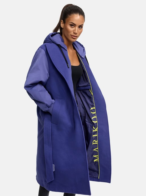 Marikoo Damen Wickelmantel mit Kapuze & Gürtel – Modell Tjadee - Image 6