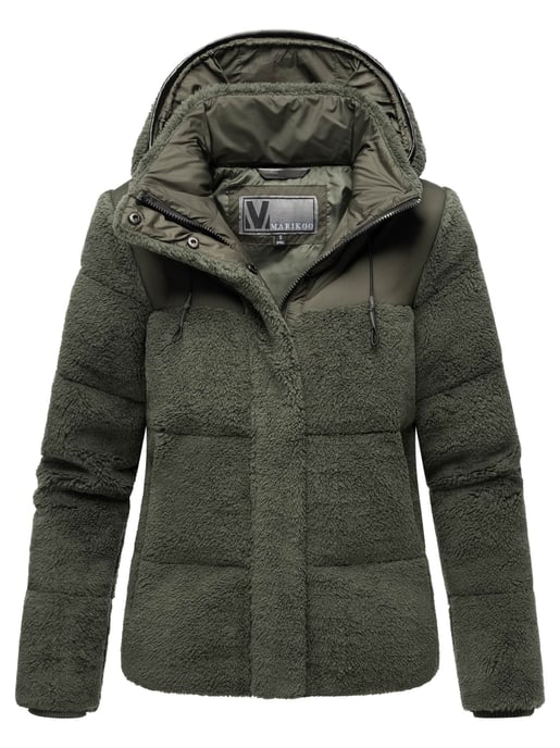 Marikoo Damen Teddy Puffer Jacke mit Kapuze & Reißverschluss – Kaguraa - Image 1