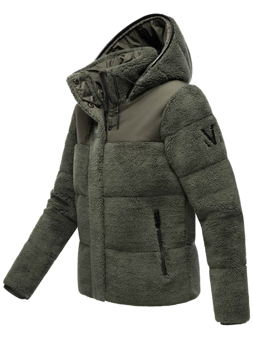 Marikoo Damen Teddy Puffer Jacke mit Kapuze & Reißverschluss – Kaguraa - Image 3