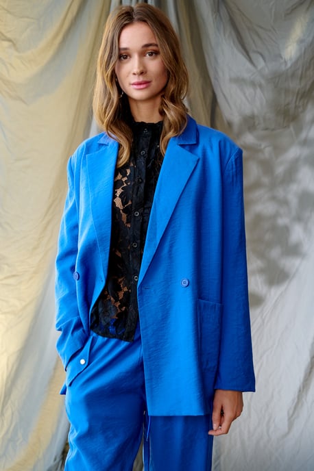 Paola Oversize Blazer in Marineblau - Image 3