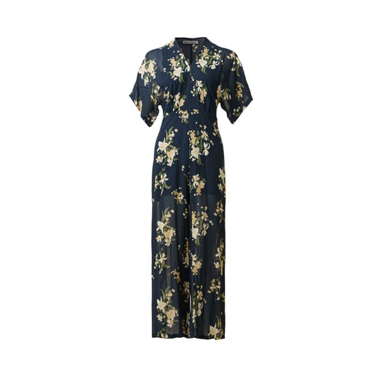 Jumpsuit mit tiefem Ausschnitt und Blumendruck - Image 1