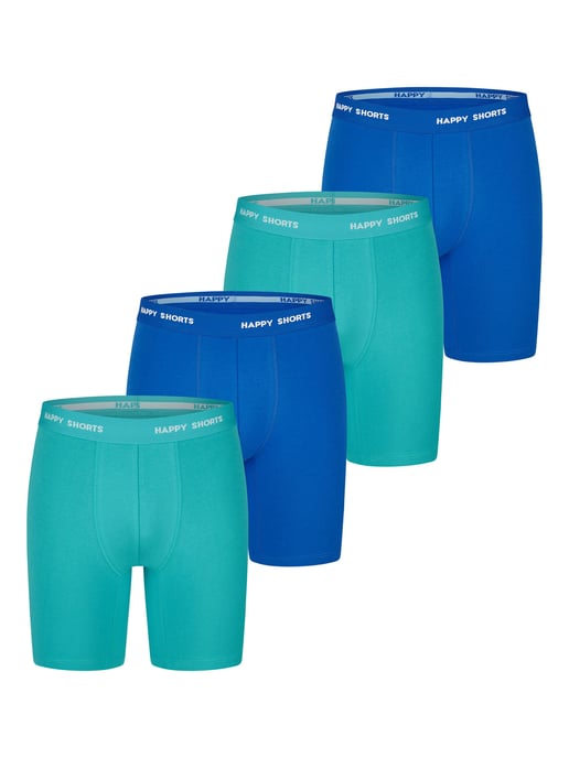 Happy Shorts Herren Retro Boxer Neon Long 4-Pack Retroshorts, Vintage Boxer, - Image 1