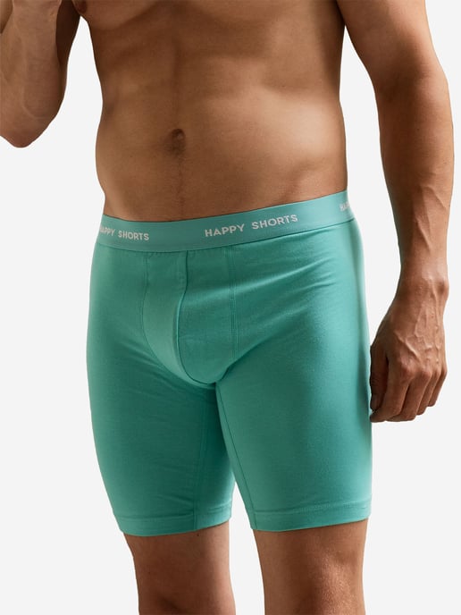 Happy Shorts Herren Retro Boxer Neon Long 4-Pack Retroshorts, Vintage Boxer, - Image 2