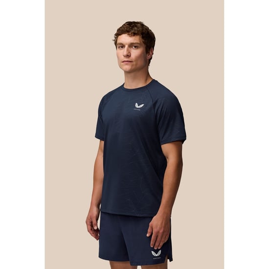 Castore Adapt Trainings-T-Shirt Polyester Herren Blau Sportshirts - Image 3