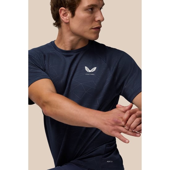 Castore Adapt Trainings-T-Shirt Polyester Herren Blau Sportshirts - Image 5