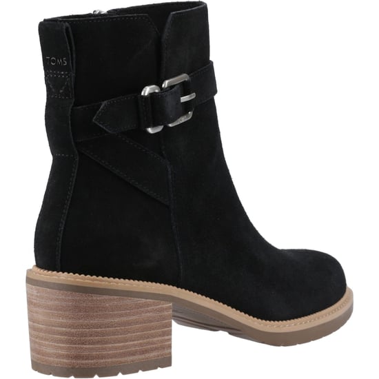 TOMS Hailey Schnallen-Leder Damen Schwarze Absatz-Stiefeletten - Image 2