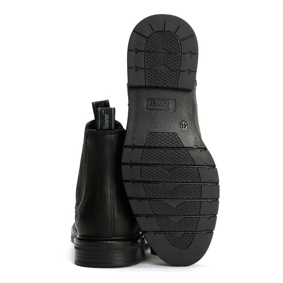 Tower London Harbour Leder Herren Schwarze Stiefel - Image 4