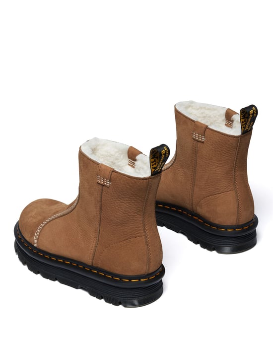 Dr. Martens Zebzag Rigger Nubuck Damen Braune Stiefel - Image 5