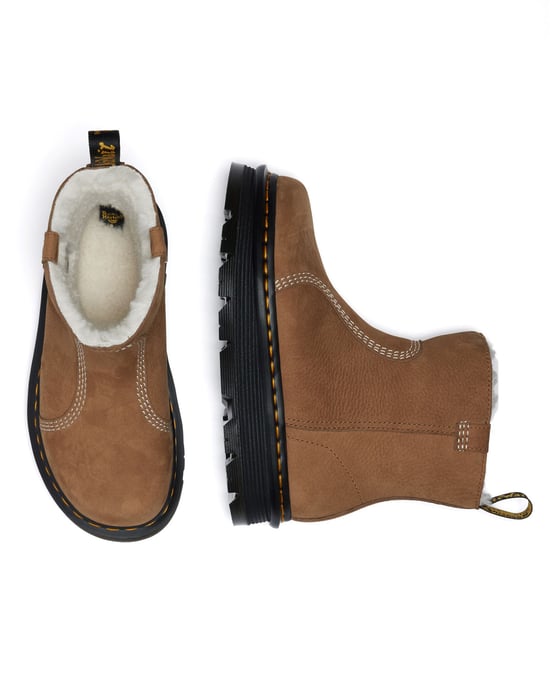 Dr. Martens Zebzag Rigger Nubuck Damen Braune Stiefel - Image 6