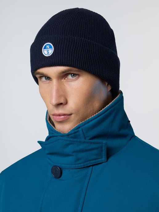 North Sails Beanie Micro-Rib-Strick mit Logo-Patch - Image 3