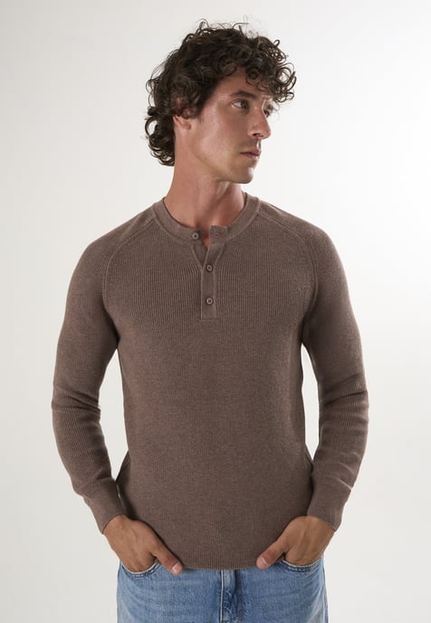 Pullover Pullover Mit Rundhalsausschnitt Und Knöpfen - Image 1