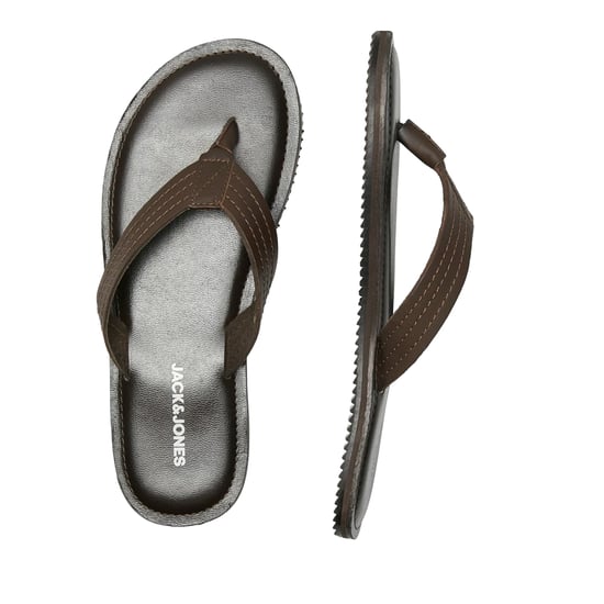 Jack And Jones - Herren Flipflops "Washton", Leder (Steinbraun) - Image 4