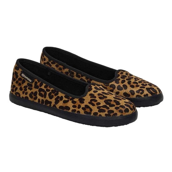 Superga - "2441" Leo-Muster Ballerinas für Damen, Leder, Kalbshaar (Braun/Schwarz) - Image 1