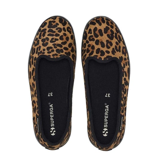 Superga - "2441" Leo-Muster Ballerinas für Damen, Leder, Kalbshaar (Braun/Schwarz) - Image 3