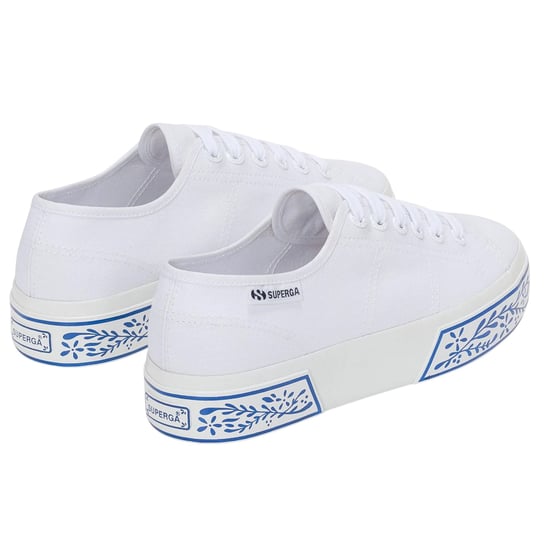 Superga - Damen Sneaker "3740 Leggera", Keramik Muster (Weiß/Blau) - Image 2