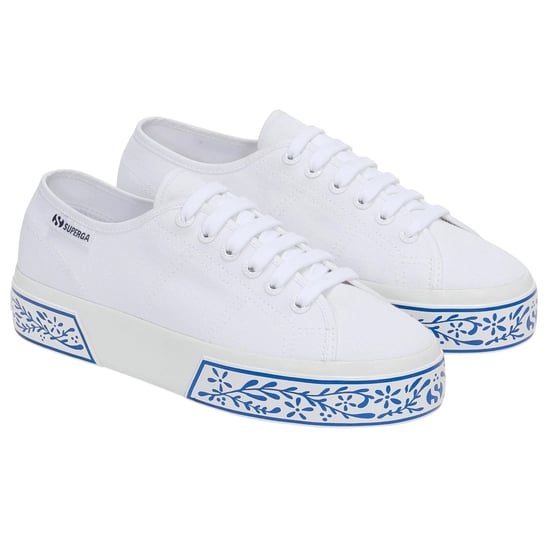 Superga - Damen Sneaker "3740 Leggera", Keramik Muster (Weiß/Blau) - Image 3