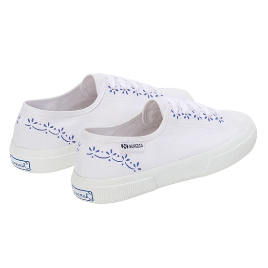 Superga - Damen Sneaker "3750 Leggera", Keramik Muster (Weiß/Blau) - Image 2