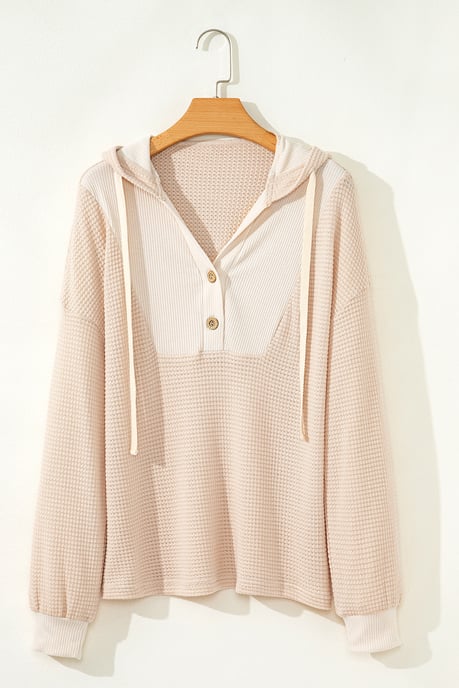 Waffelstrick Knopf-Hoodie - Image 5