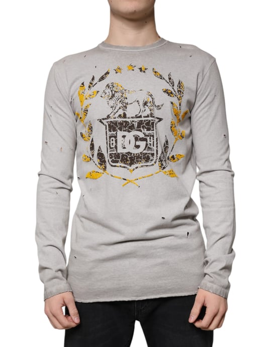 Abgenutztes Löwenwappen Langes T-Shirt - Image 1