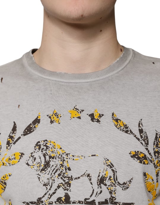Abgenutztes Löwenwappen Langes T-Shirt - Image 5