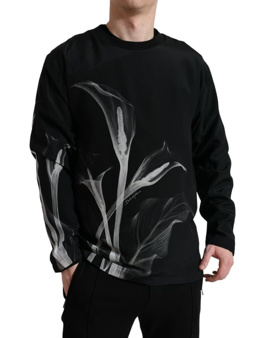 Calla-Lilie-Print Sweatshirt mit langen Ärmel und Rundhalsausschnitt - Image 2
