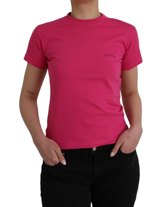 Balenciaga Logo T-Shirt Kurzarm Pink - Image 1