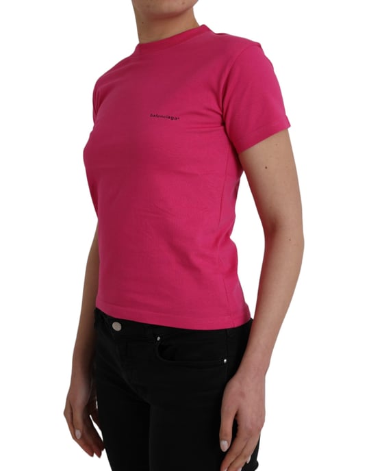 Balenciaga Logo T-Shirt Kurzarm Pink - Image 2