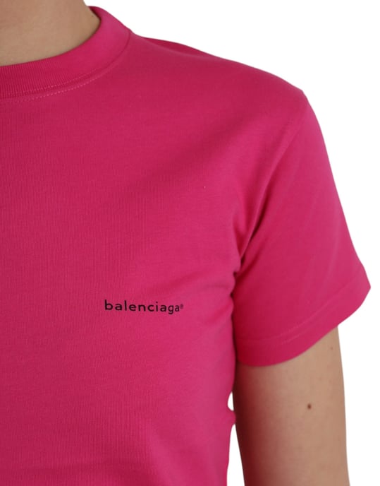 Balenciaga Logo T-Shirt Kurzarm Pink - Image 5