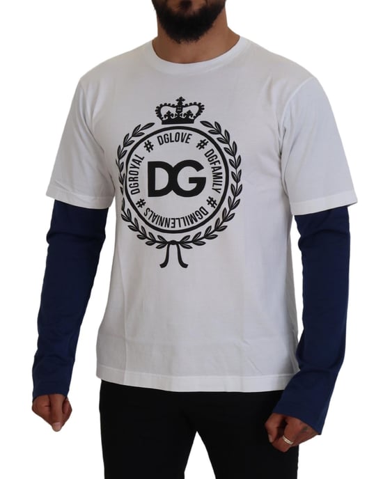 Dg Crest T-Shirt Weiß Langarm - Image 5