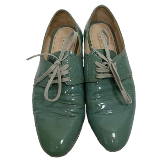 Prada Oxfords zum Schnüren aus grünem Lackleder - Image 2