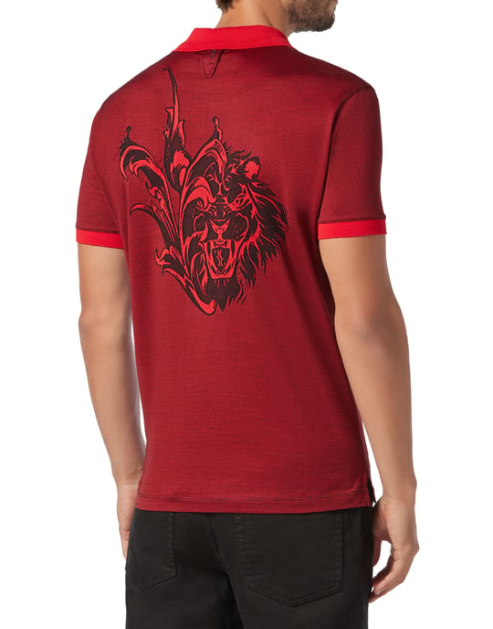Billionaire Poloshirt mit Lion-Motiv - Rot - Image 3