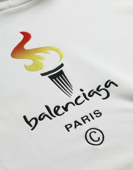 Olympische Fackel Logo Hoodie Oversized Strickwaren - Image 6