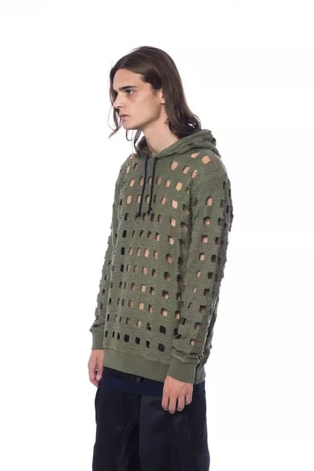 Ausschnitt Strick-Hoodie Militärgrün - Image 2