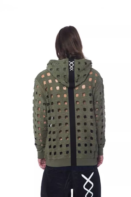 Ausschnitt Strick-Hoodie Militärgrün - Image 3