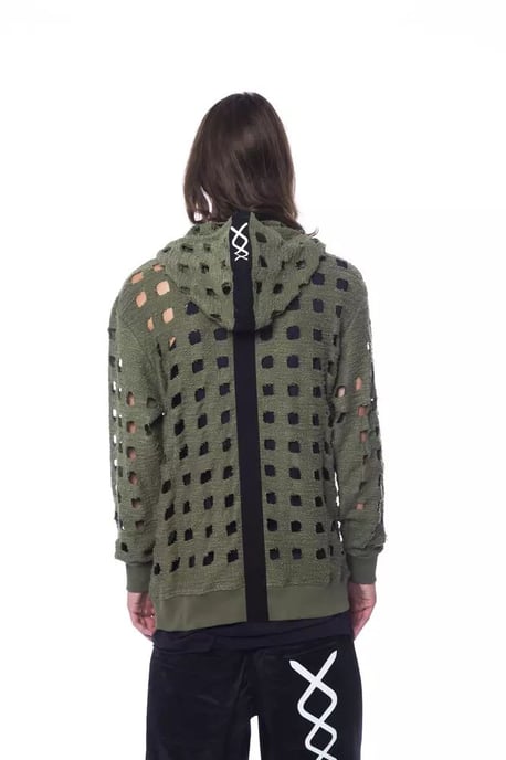 Ausschnitt Strickpullover Hoodie Modell Olivgrün - Image 3