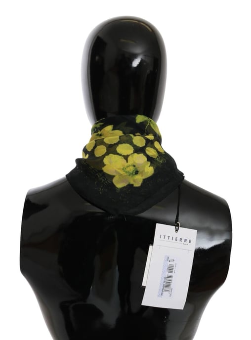 Blumen-Seidenschal mit gelben Punkten - Image 4